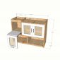 Tủ giày dép có ghế lật 100x35x74cm gỗ cao su KG68134