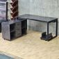 Combo bàn làm việc kết hợp kệ để đồ gỗ tự nhiên chân sắt sơn tĩnh điện CB68218