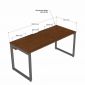 Bàn làm việc có hộp điện 160x70cm gỗ tràm chân hệ Rectang HBRT147