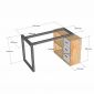 Bàn làm việc gác tủ 120x60cm gỗ cao su hệ Rectang HBRT148