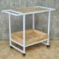 Bàn đảo bếp đa năng 95x50x75 gỗ cao su khung sắt KIS68002