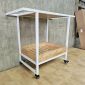 Bàn đảo bếp đa năng 95x50x75 gỗ cao su khung sắt KIS68002