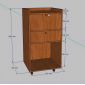 Tủ tính tiền di động 55x50x100cm gỗ cao su TCN68105