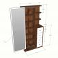 Tủ kệ lưu trữ đồ trang điểm 80x35x170cm gỗ cao su GNG016