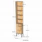 Kệ góc tường 45x27x255cm gỗ cao su chân sắt sơn tĩnh điện KGT68064