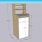 Kệ để tủ lạnh 50x50x130cm gỗ cao su KTLA008