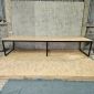 Bàn họp có hộp điện 360x120cm gỗ cao su hệ Trapez HBTC055