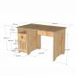 Bàn làm việc 120x70cm gỗ cao su BD68197