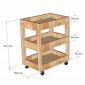 Kệ nhà bếp 40x30x53cm gỗ cao su KB68108