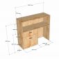 Kệ nhà bếp 100x30x90cm gỗ cao su KB68109