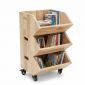 Kệ sách di động 40x30x53cm gỗ cao su KS68382
