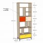 Kệ tủ trang trí 60x30x170cm gỗ Plywood Venner Brich chân sắt KTT68098