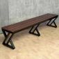 Ghế băng dài 200x40x45cm gỗ cao su chân sắt GBD087