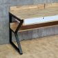 Bàn học kết hợp kệ sách 180x65x160cm gỗ cao su chân sắt sơn tĩnh điện FD68095