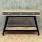Bàn console di động có ngăn kéo 120x40x80cm gỗ cao su chân sắt CST118