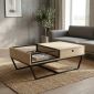 Bàn Sofa 110x60cm Plywood Venner Brich kết hợp khung sắt sơn tĩnh điện TT68380