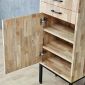 Kệ góc tường 45x27x255cm gỗ cao su chân sắt sơn tĩnh điện KGT68064