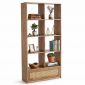 Kệ sách 91x40x180cm gỗ cao su cửa lưới mây KS68378