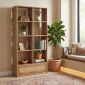 Kệ sách 91x40x180cm gỗ cao su cửa lưới mây KS68378