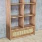 Kệ sách 91x40x180cm gỗ cao su cửa lưới mây KS68378