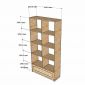 Kệ sách 91x40x180cm gỗ cao su cửa lưới mây KS68378