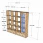 Kệ sách 182x40x180cm gỗ cao su cửa lưới mây KS68380