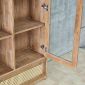 Kệ sách 182x40x180cm gỗ cao su cửa lưới mây KS68380