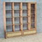 Kệ sách 182x40x180cm gỗ cao su cửa lưới mây KS68380