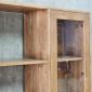 Kệ sách 91x40x180cm gỗ cao su cửa kính ngăn kéo lưới mây KS68379