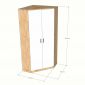 Tủ quần áo góc tường 70x70x160cm gỗ cao su TQA68107