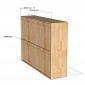 Kệ trang trí treo tường 120x30x90cm gỗ cao su KTT68095