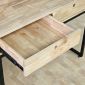 Bàn kết hợp kệ gỗ cao su chân sắt BD68088