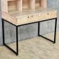 Bàn kết hợp kệ gỗ cao su chân sắt BD68088