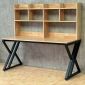 Bàn học kết hợp kệ sách 160x70x150cm gỗ cao su chân hệ XConcept FD68096