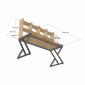 Bàn học kết hợp kệ sách 160x70x150cm gỗ cao su chân hệ XConcept FD68096