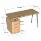 Bàn làm việc gác tủ 140x60cm gỗ thông chân sắt hệ CONE HBCO089