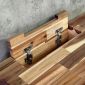 Bàn làm việc có hộp điện 160x60cm gỗ tràm hệ TIO HBTO060
