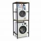 Kệ máy giặt máy sấy 71x62x186cm gỗ cao su khung sắt KMG68038
