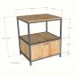 Tủ kệ máy in 60x50x72cm gỗ cao su khung sắt KMI68012