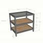 Kệ trang trí 80x60x75cm gỗ cao su chân sắt KTT68101