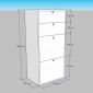 Tủ để hồ thủy sinh 55x40x120cm gỗ cao su KTT68104