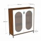 Tủ trang trí phòng khách 100x35x110cm gỗ cao su khung sắt KTT68109