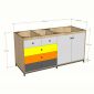 Module tủ bếp dưới 160x60cm gỗ plywood chân sắt MTBD022