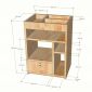 Tủ kệ đầu giường 40x30x55cm gỗ cao su TDG68080
