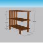 Kệ đầu giường 50x35x60cm gỗ cao su TDG68082