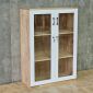 Tủ hồ sơ 3 tầng cửa kính có khóa 80x40x120cm gỗ cao su THS68015