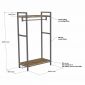 Kệ treo quần áo CHUNL 100x50x180cm gỗ cao su khung sắt TQA68109