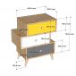 Tủ đầu giường COLO gỗ cao su 60x35x67cm - TDG68081