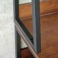 Bàn học mini kết hợp kệ sách 80x60x145cm gỗ cao su chân sắt FD68042