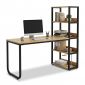 Bàn học UBAN kết hợp kệ sách 150x60x140cm gỗ plywood chân sắt FD68097